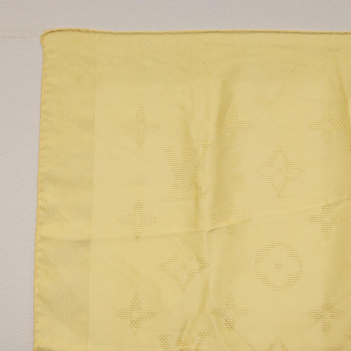 LOUIS VUITTON Monogram Scarf Silk Yellow LV Auth 174174A