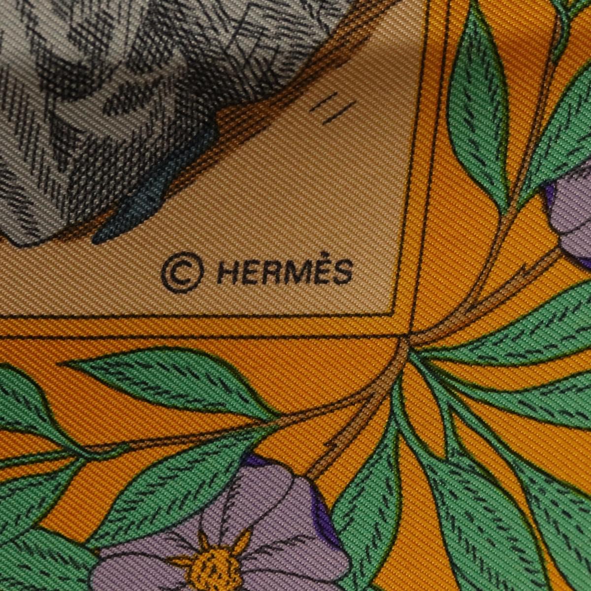 HERMES Carre 90 Scarf ""COSTUMES DES DEPARTEMENTS"" Silk Yellow Auth 174178A