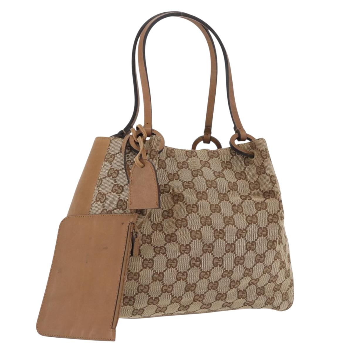 GUCCI GG Canvas Tote Bag Beige 101919 Auth 174183A