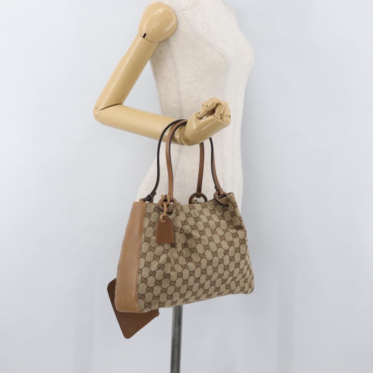GUCCI GG Canvas Tote Bag Beige 101919 Auth 174183A