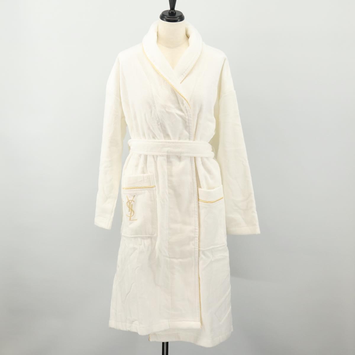 SAINT LAURENT Bathrobe Cotton 2 Set White Auth 174196A