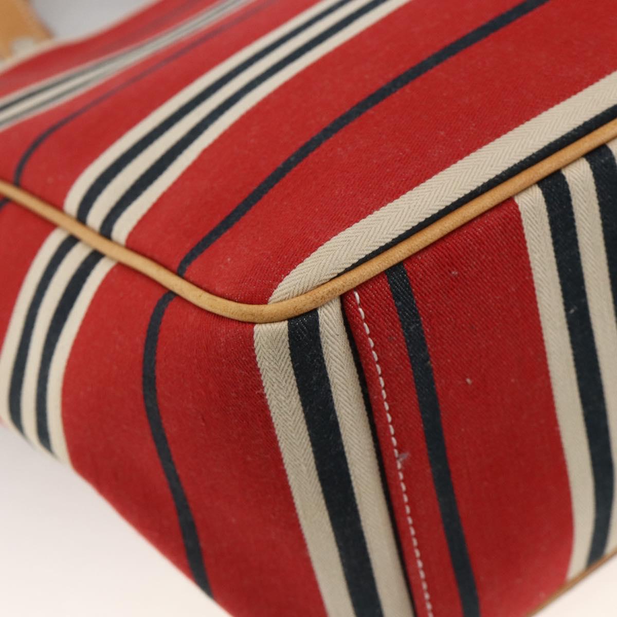 BURBERRY Nova Check Blue Label Hand Bag Canvas Beige Red Auth 174197