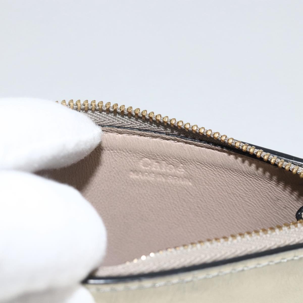 Chloe Pouch Leather Silver Gold Auth 174214A