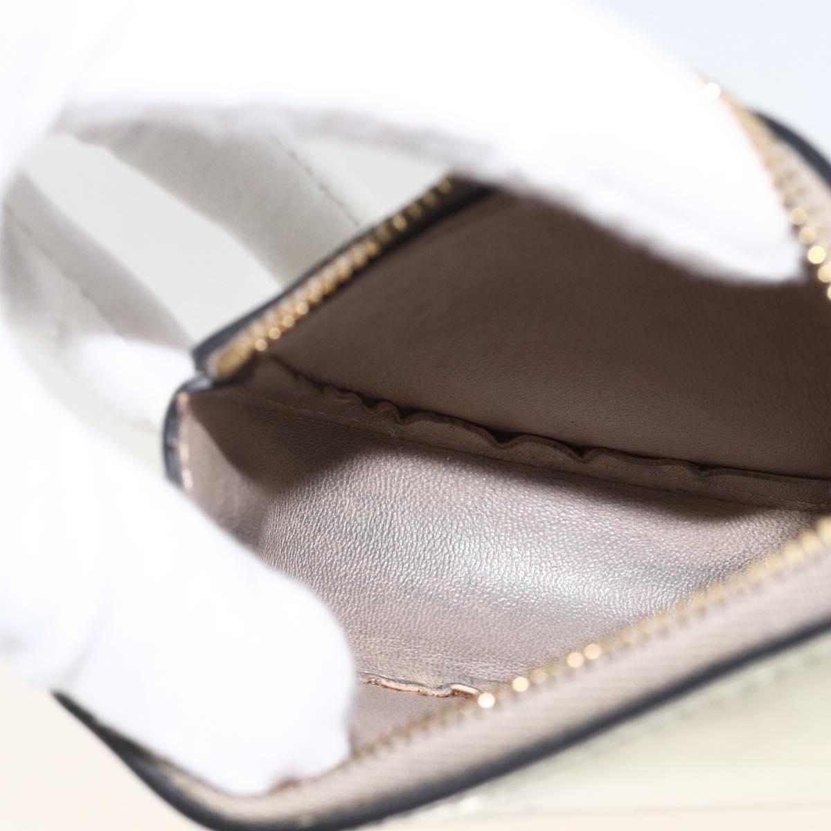 Chloe Pouch Leather Silver Gold Auth 174214A