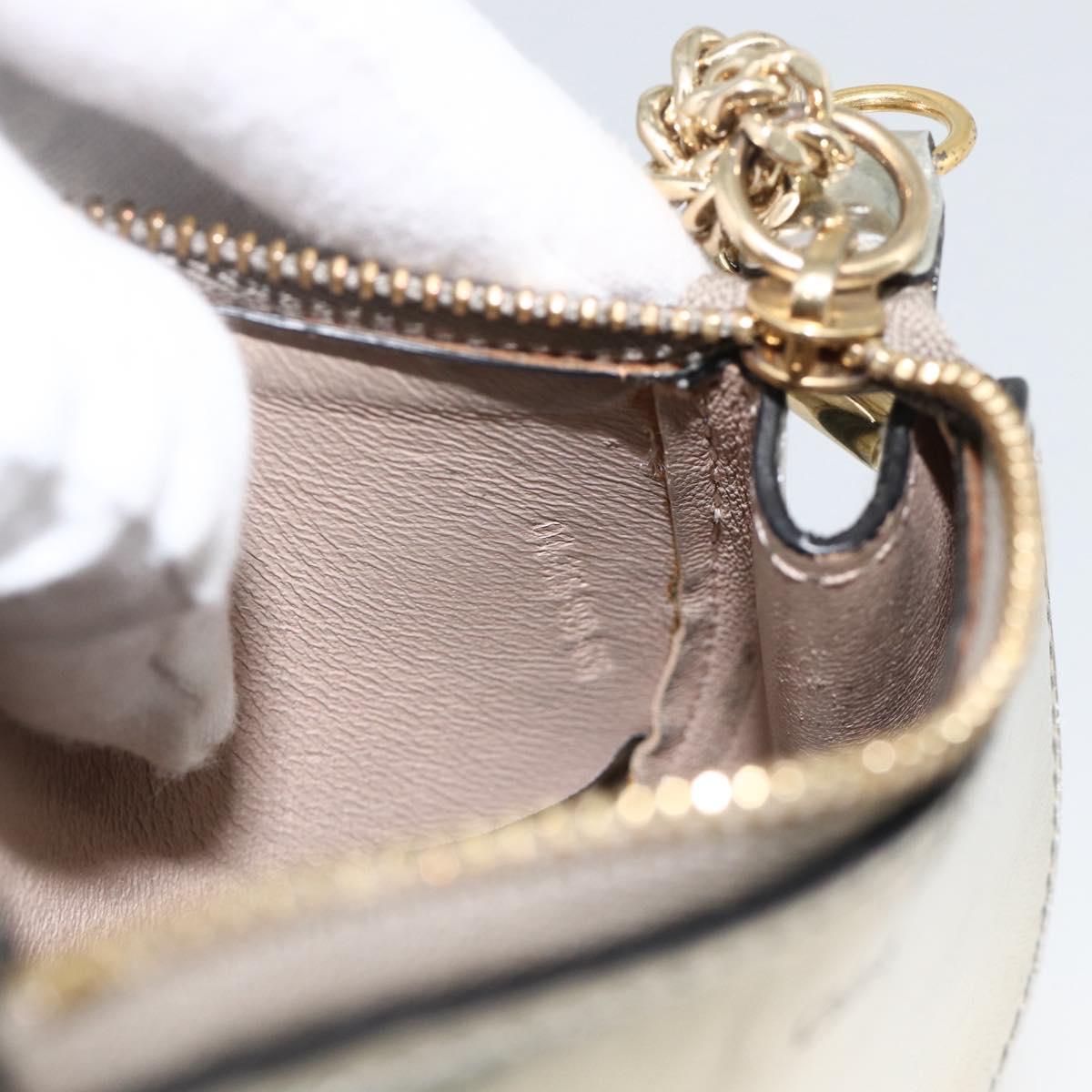Chloe Pouch Leather Silver Gold Auth 174214A
