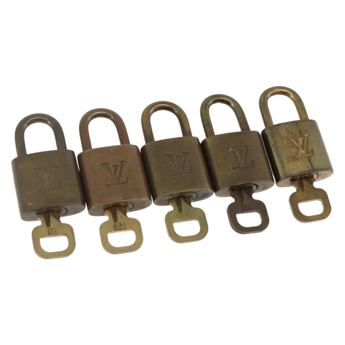 LOUIS VUITTON Padlock 5 Set Padlock metal Gold LV Auth 174218