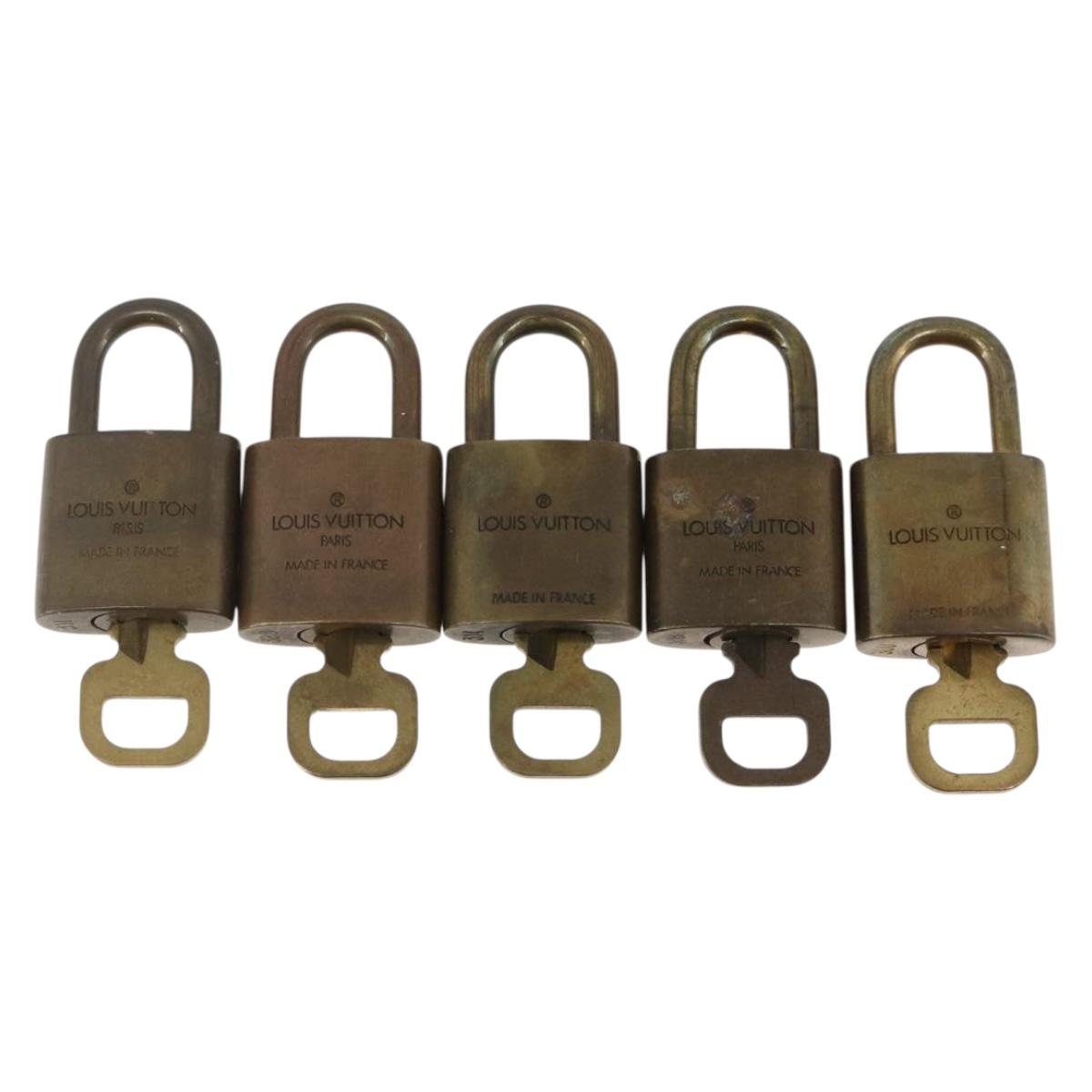 LOUIS VUITTON Padlock 5 Set Padlock metal Gold LV Auth 174218