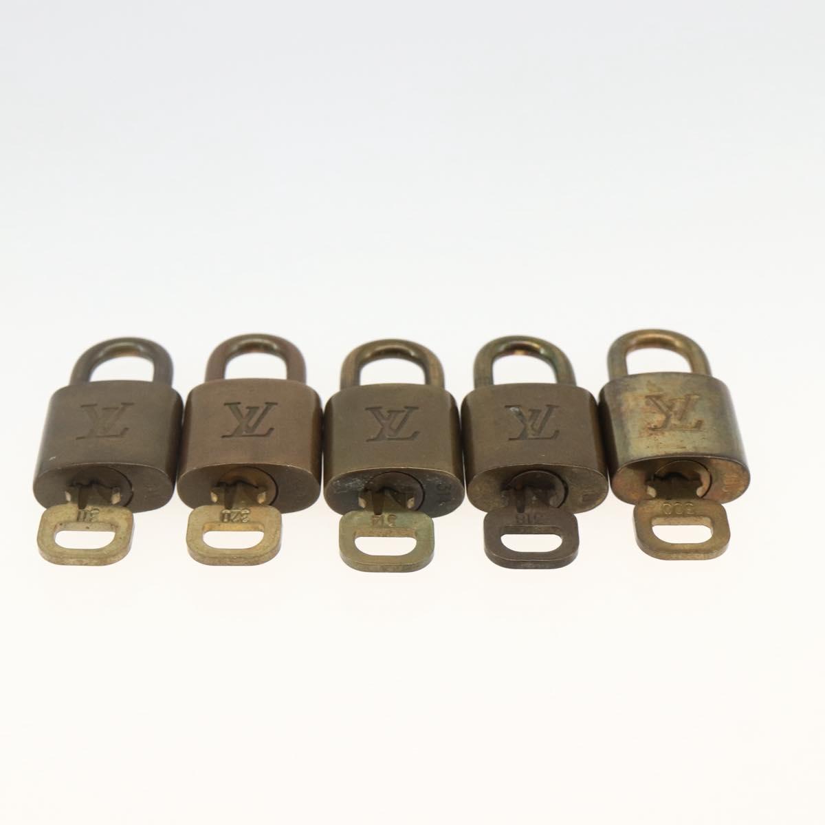 LOUIS VUITTON Padlock 5 Set Padlock metal Gold LV Auth 174218