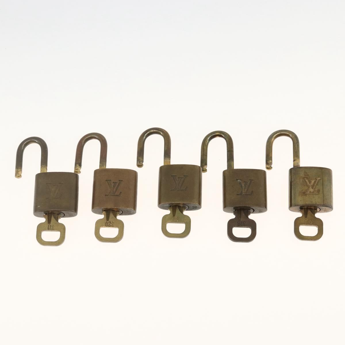 LOUIS VUITTON Padlock 5 Set Padlock metal Gold LV Auth 174218