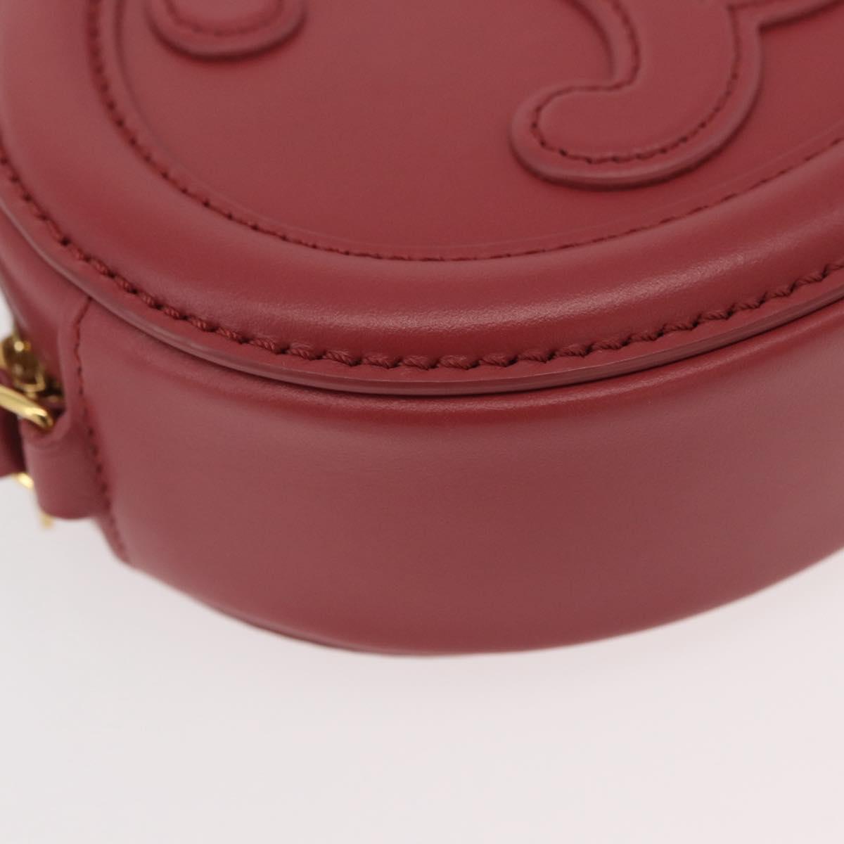 CELINE Macadam Canvas Oval Purse Cuir Triomphe Bag Leather Pink Auth 174308SAM