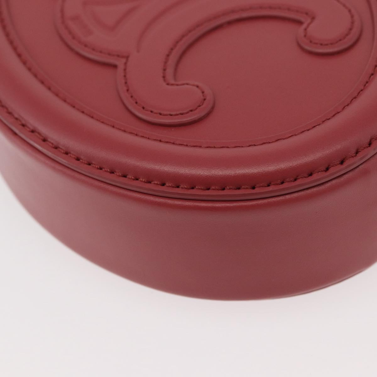 CELINE Macadam Canvas Oval Purse Cuir Triomphe Bag Leather Pink Auth 174308SAM