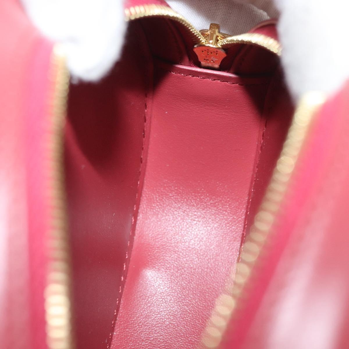 CELINE Macadam Canvas Oval Purse Cuir Triomphe Bag Leather Pink Auth 174308SAM