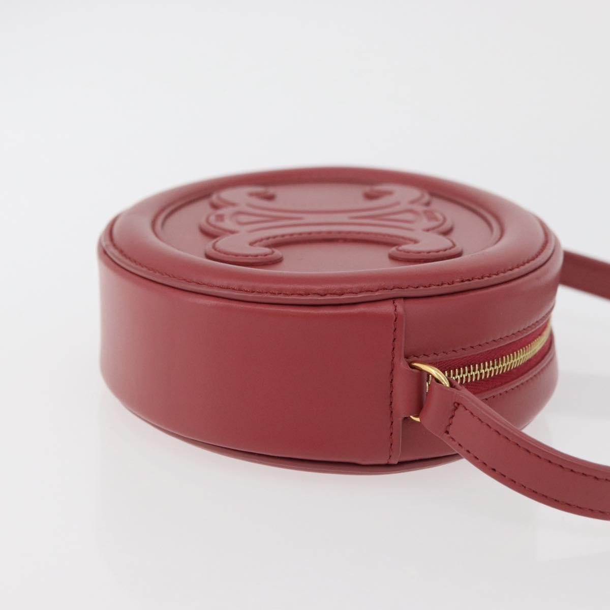 CELINE Macadam Canvas Oval Purse Cuir Triomphe Bag Leather Pink Auth 174308SAM
