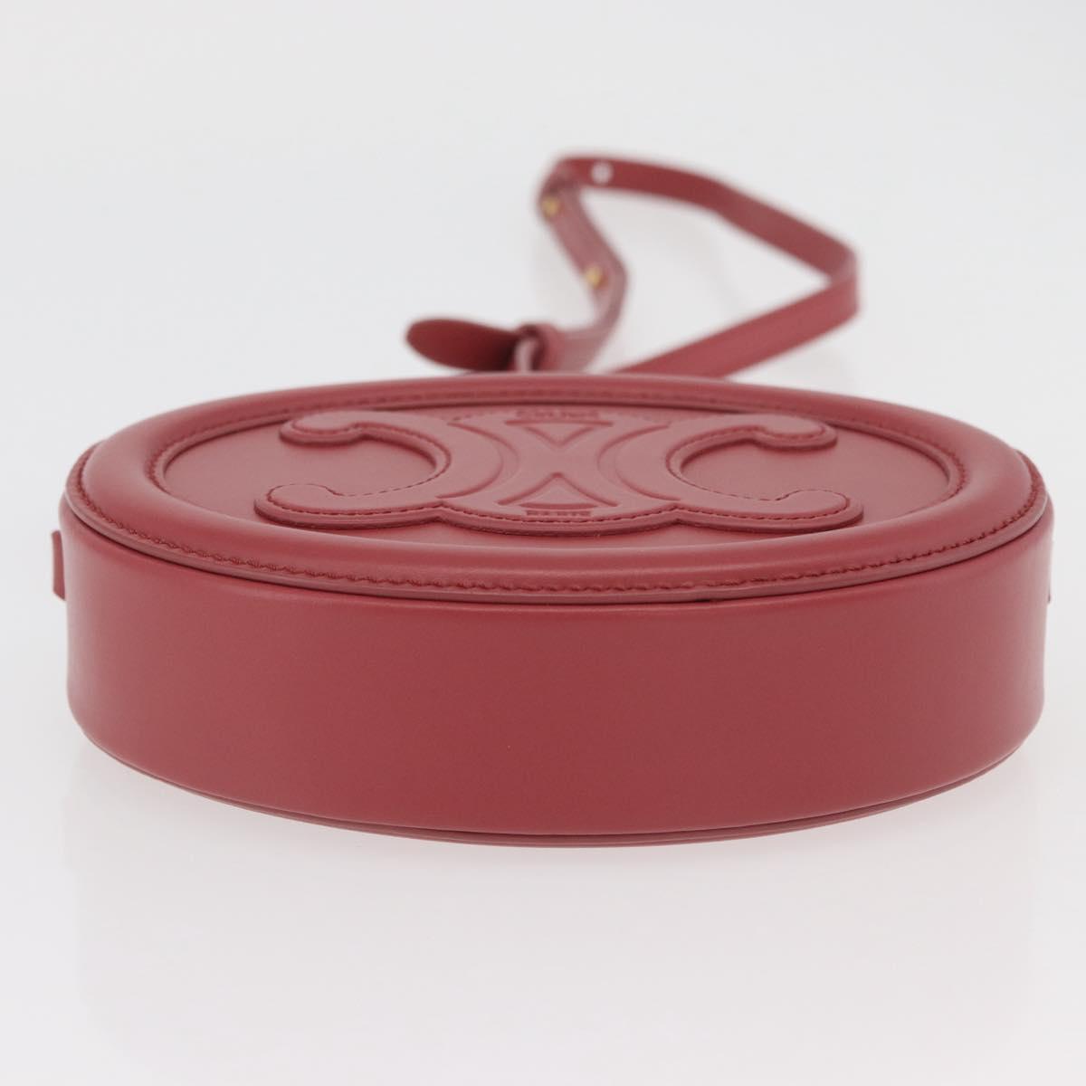 CELINE Macadam Canvas Oval Purse Cuir Triomphe Bag Leather Pink Auth 174308SAM
