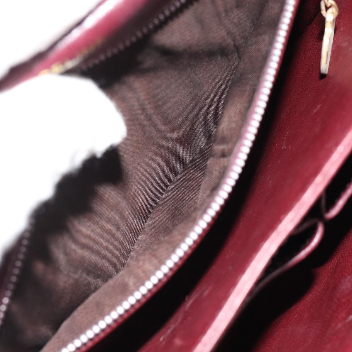 CELINE Horse Carriage Shoulder Bag Leather Bordeaux Gold Auth 174318A