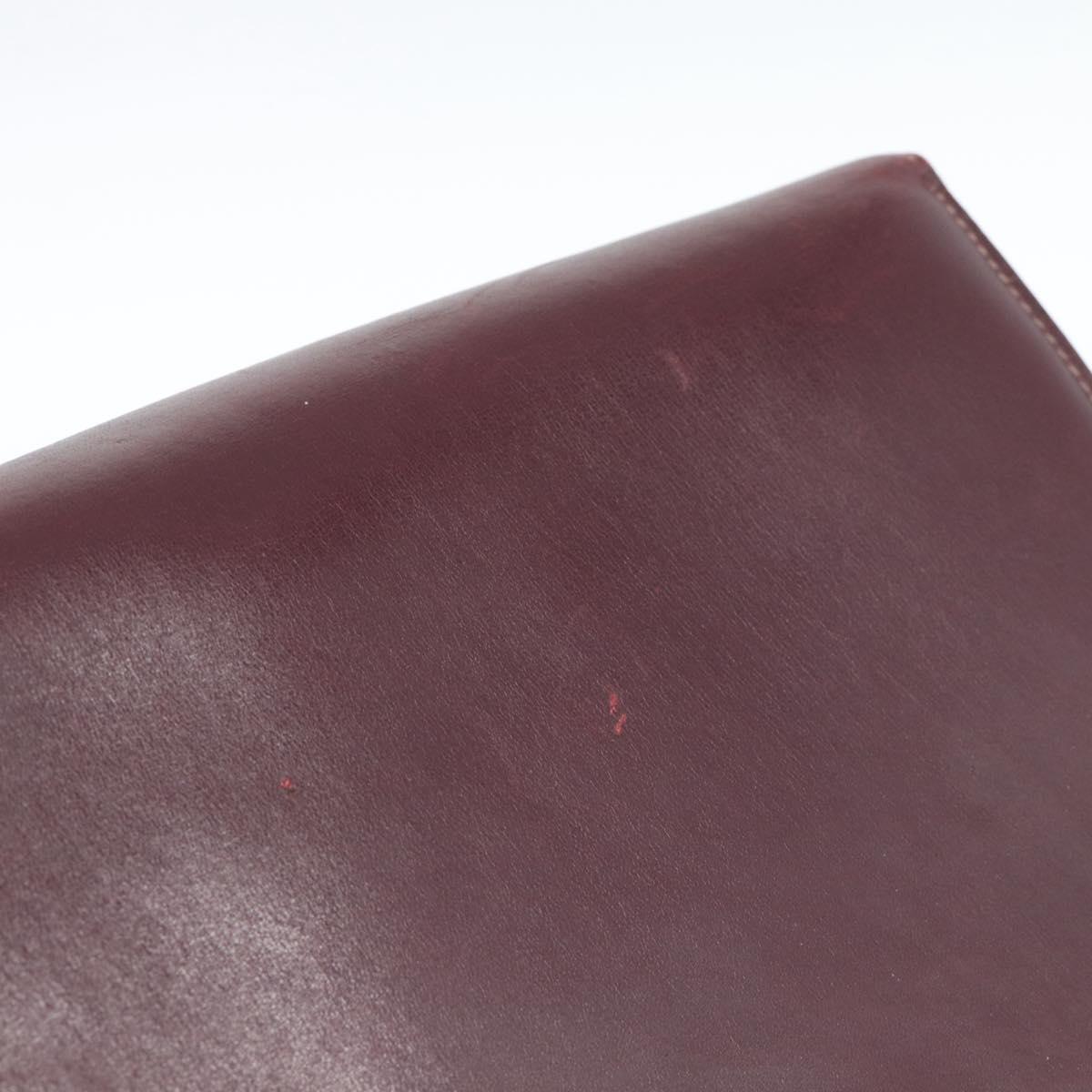 CELINE Horse Carriage Shoulder Bag Leather Bordeaux Gold Auth 174318A