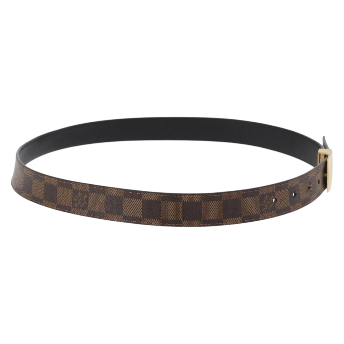 LOUIS VUITTON Damier Ebene Ceinture Carre Belt 40.2"" LV Auth 174341A