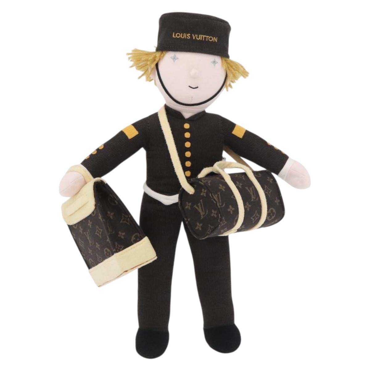 LOUIS VUITTON Groom Doll Stuffed Cotton Gray LV Auth 174344SM