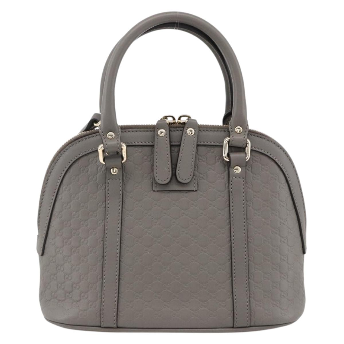 GUCCI Micro GG Canvas Guccissima Bag Leather Outlet Gray 449654 Auth 174361A