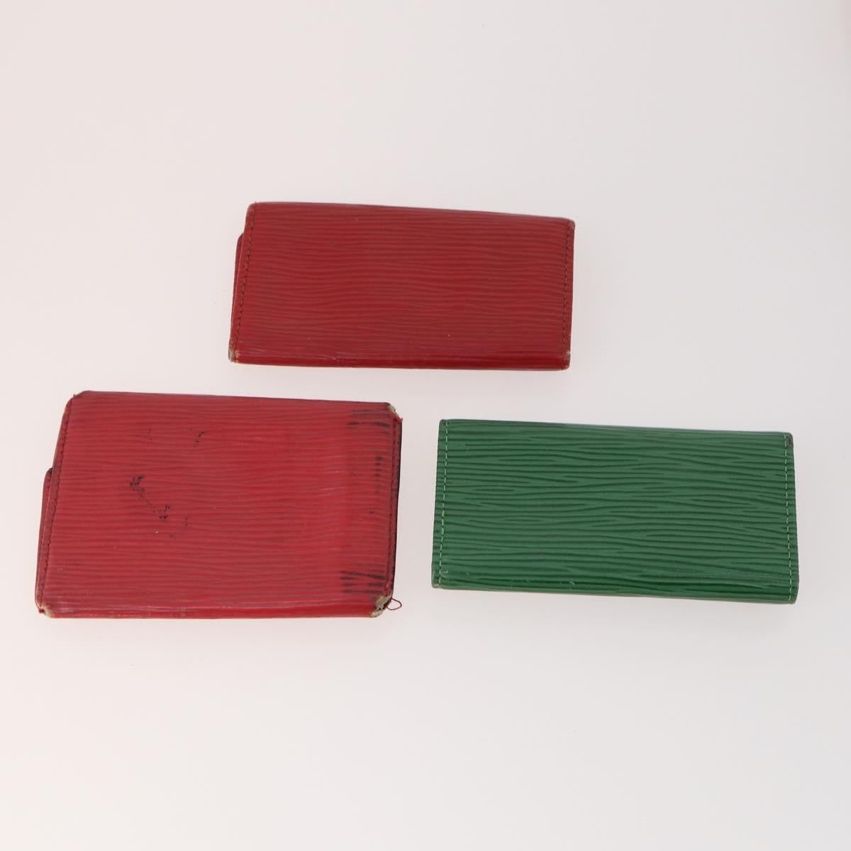 LOUIS VUITTON Monogram epi Key Case 10 Set Red White Green LV Auth 174390
