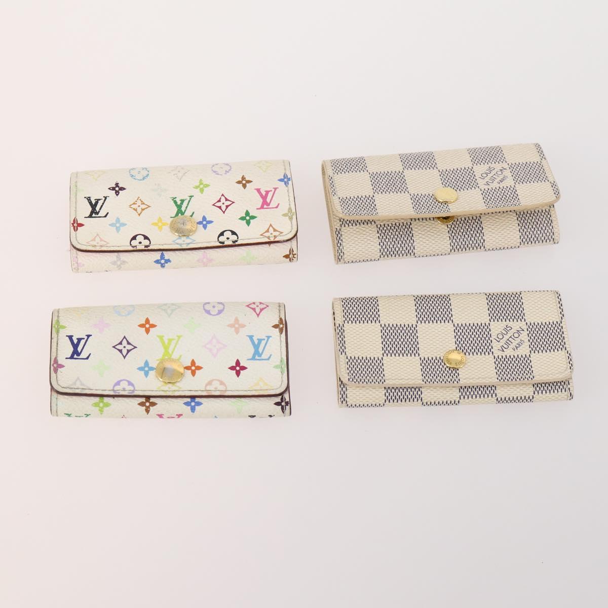 LOUIS VUITTON Monogram epi Key Case 10 Set Red White Green LV Auth 174390