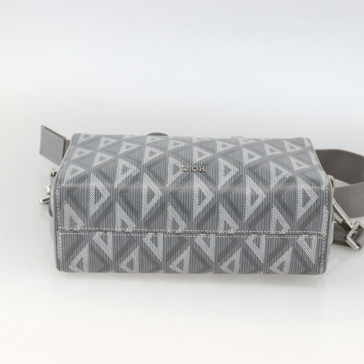 Christian Dior Rango 22 Shoulder Bag PVC Canvas Gray Silver Auth 174428SAM