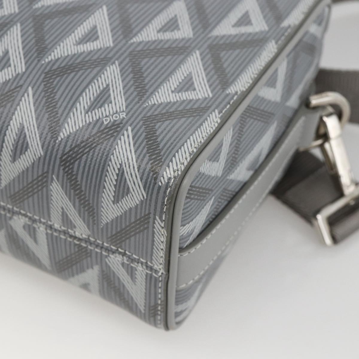 Christian Dior Rango 22 Shoulder Bag PVC Canvas Gray Silver Auth 174428SAM