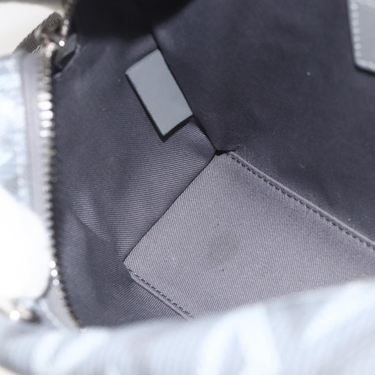 Christian Dior Rango 22 Shoulder Bag PVC Canvas Gray Silver Auth 174428SAM