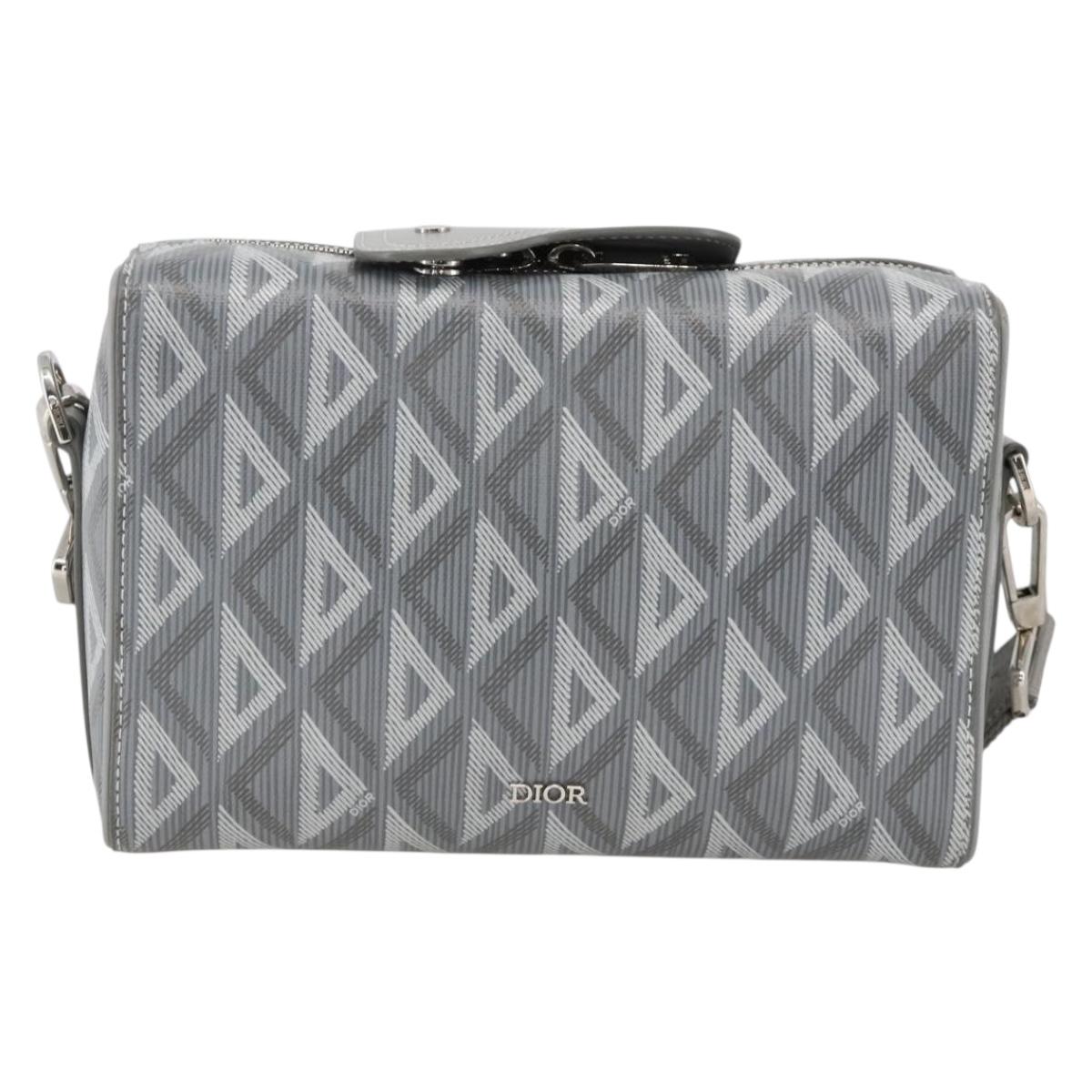 Christian Dior Rango 22 Shoulder Bag PVC Canvas Gray Silver Auth 174428SAM