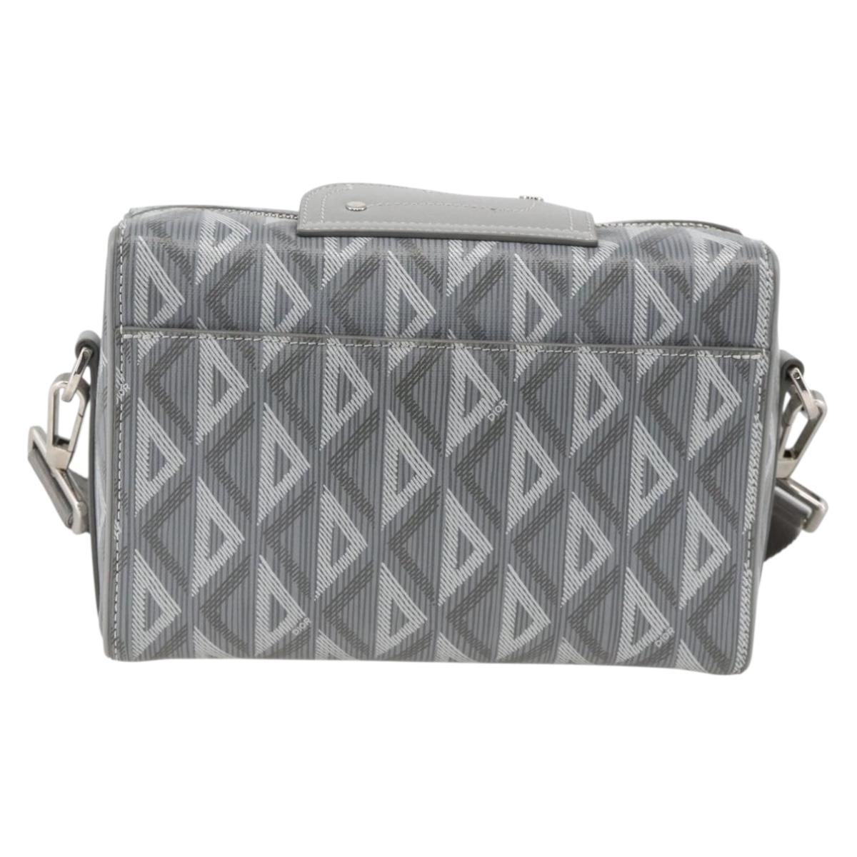 Christian Dior Rango 22 Shoulder Bag PVC Canvas Gray Silver Auth 174428SAM