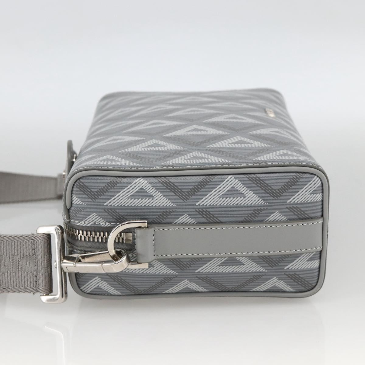 Christian Dior Rango 22 Shoulder Bag PVC Canvas Gray Silver Auth 174428SAM
