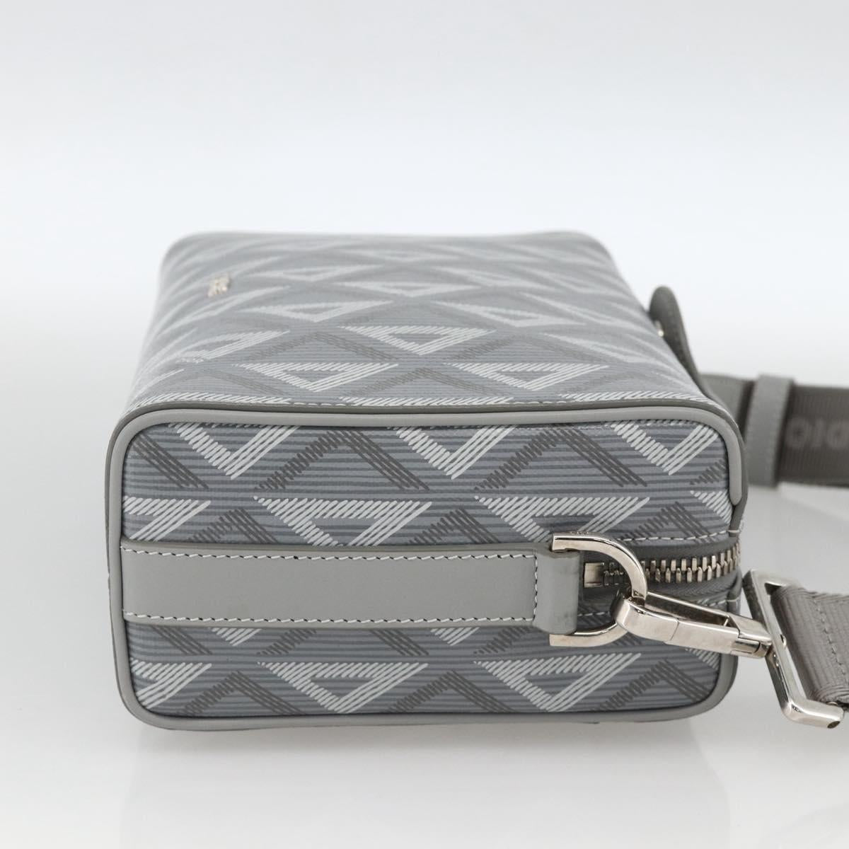 Christian Dior Rango 22 Shoulder Bag PVC Canvas Gray Silver Auth 174428SAM