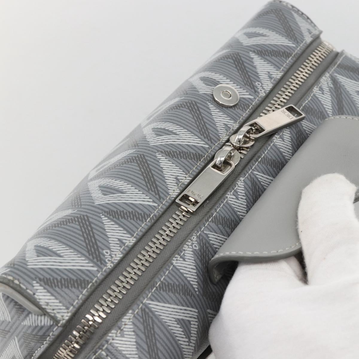 Christian Dior Rango 22 Shoulder Bag PVC Canvas Gray Silver Auth 174428SAM
