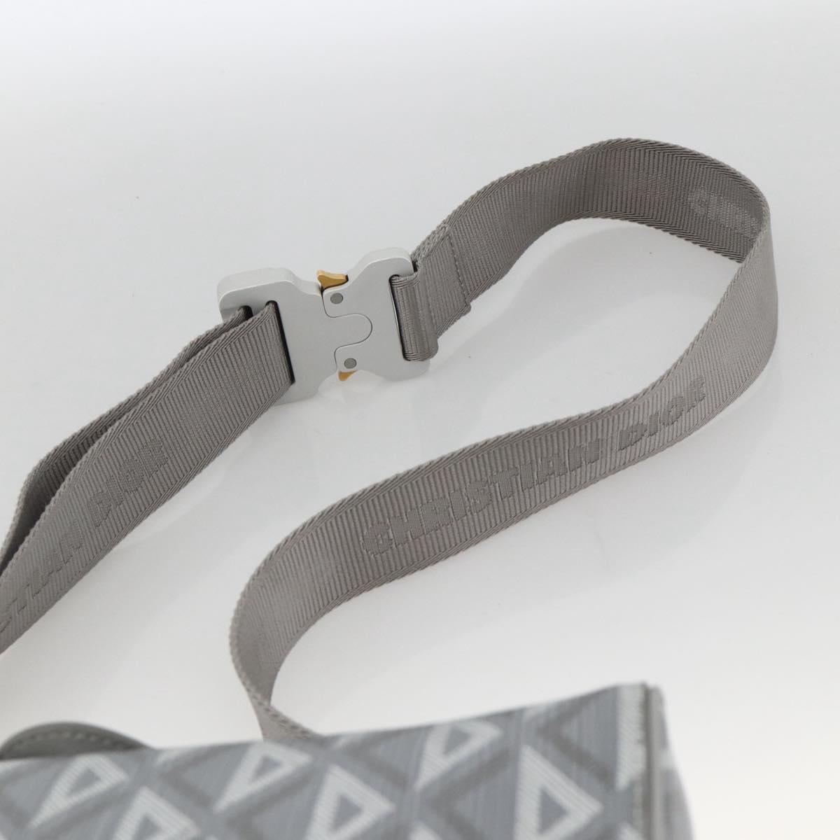 Christian Dior Rango 22 Shoulder Bag PVC Canvas Gray Silver Auth 174428SAM