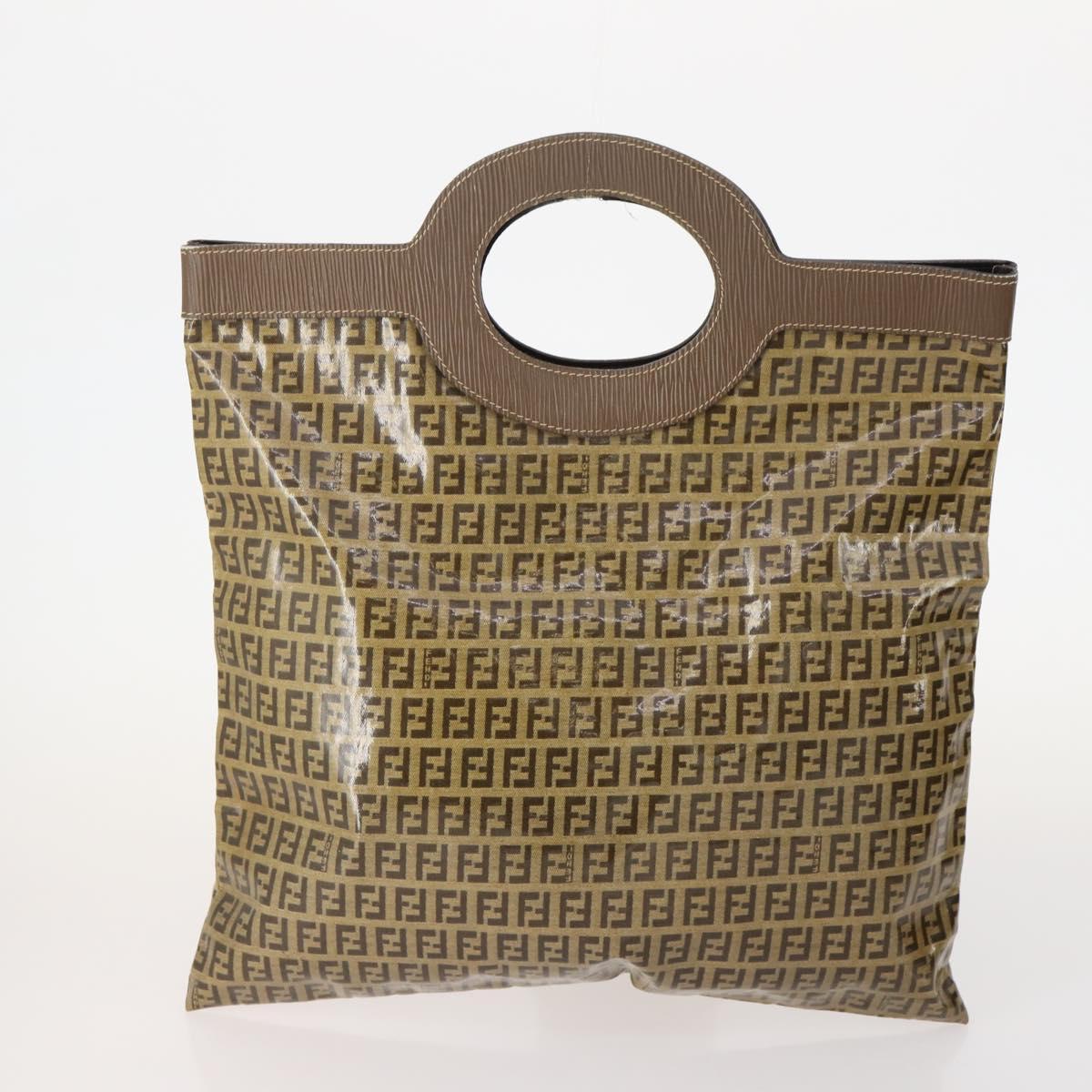 FENDI Zucca Canvas Zucchino Canvas Pecan Canvas Bag 5 Set Brown Auth 174434