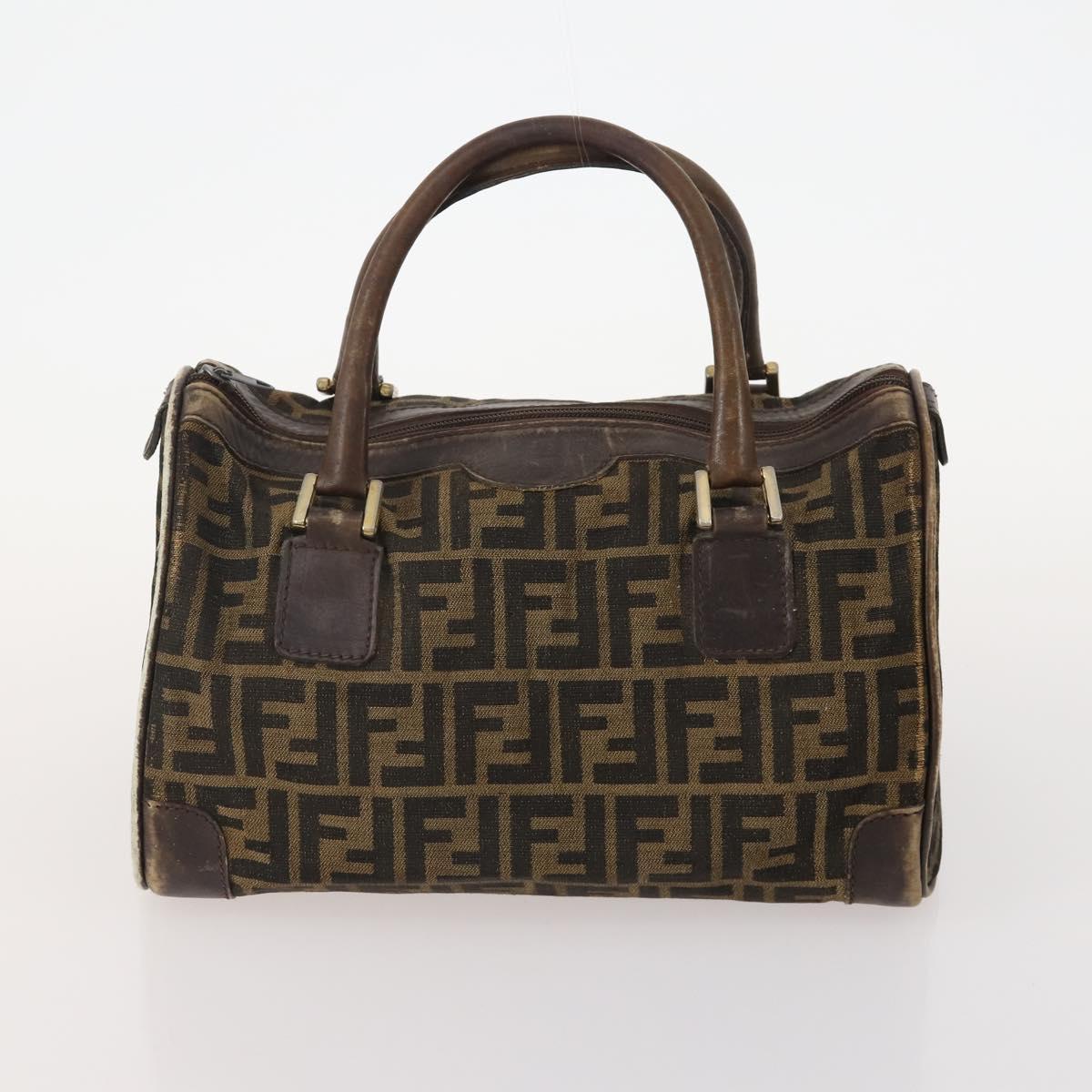 FENDI Zucca Canvas Zucchino Canvas Pecan Canvas Bag 5 Set Brown Auth 174434
