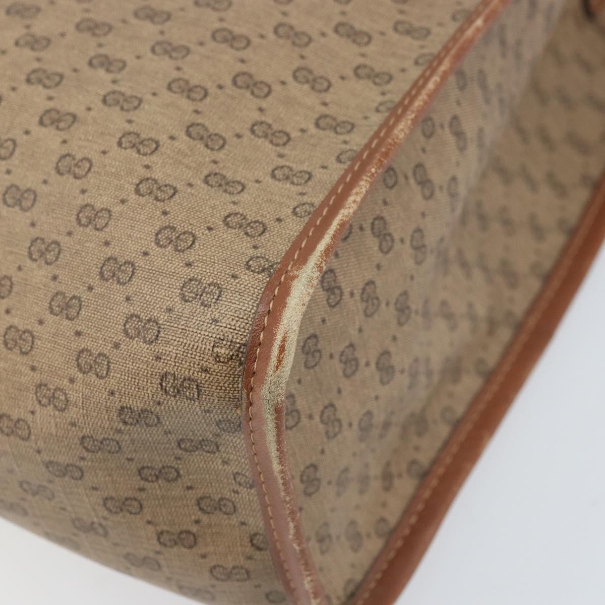 GUCCI Micro GG Supreme Web Sherry Line Shoulder Bag PVC Beige Gold Auth 174437