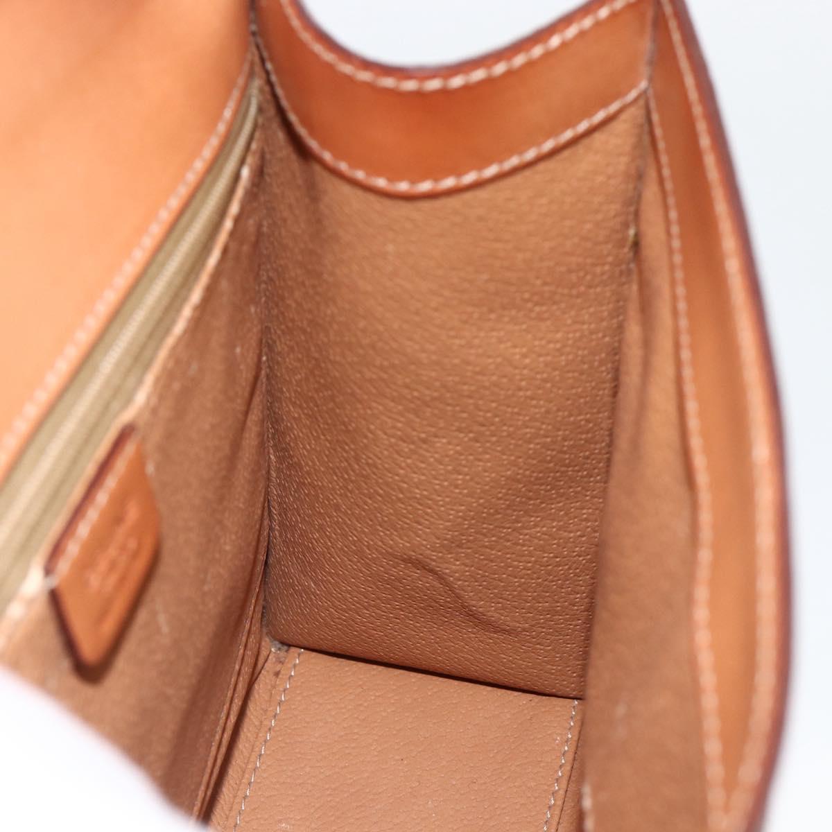 CELINE Macadam Canvas Hand Bag PVC Leather Brown Gold Auth 174439