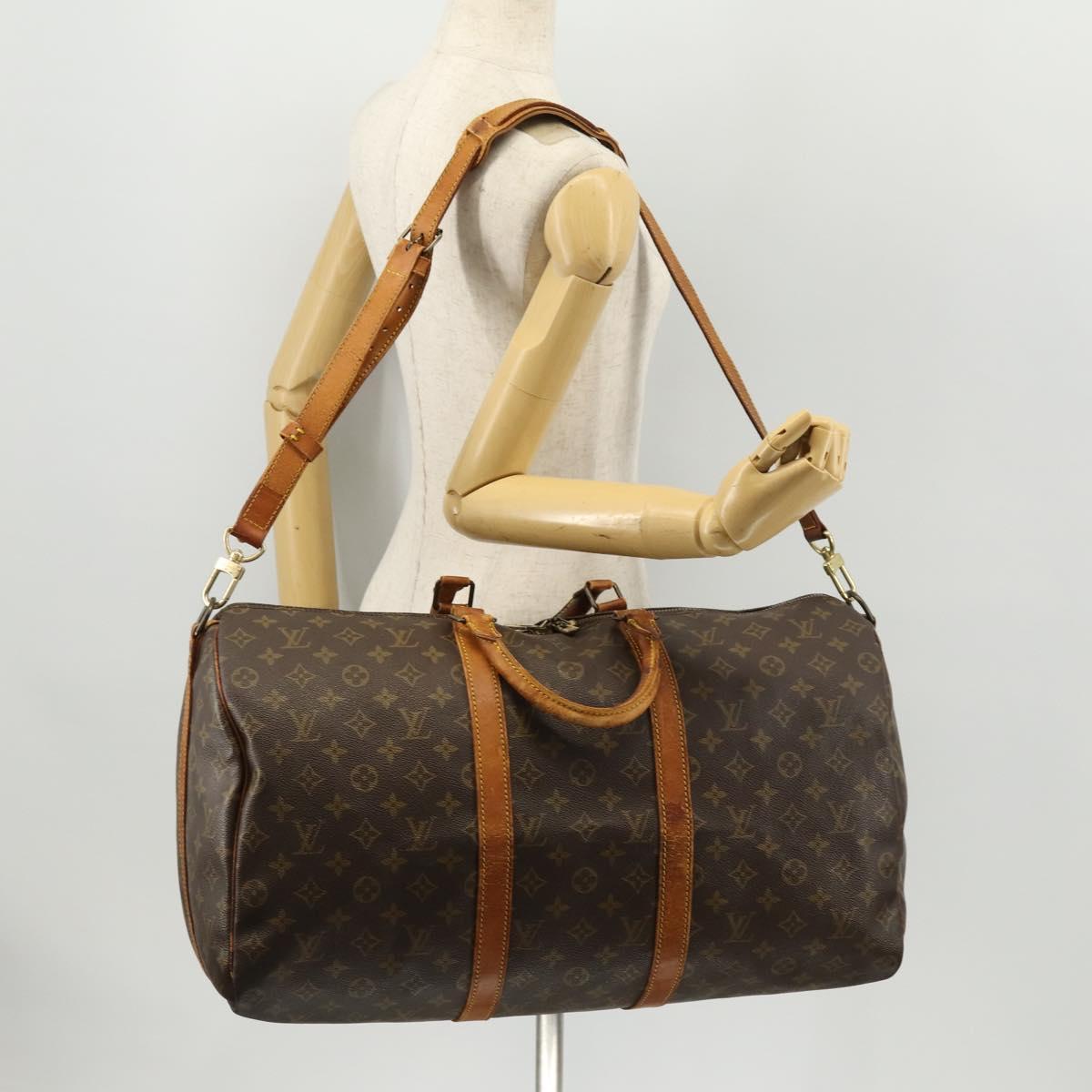 LOUIS VUITTON Monogram Keepall Bandouliere 50 Boston Bag M41416 LV Auth 174446