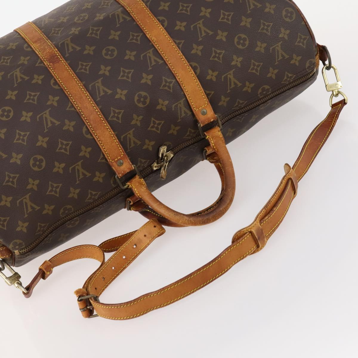 LOUIS VUITTON Monogram Keepall Bandouliere 50 Boston Bag M41416 LV Auth 174446