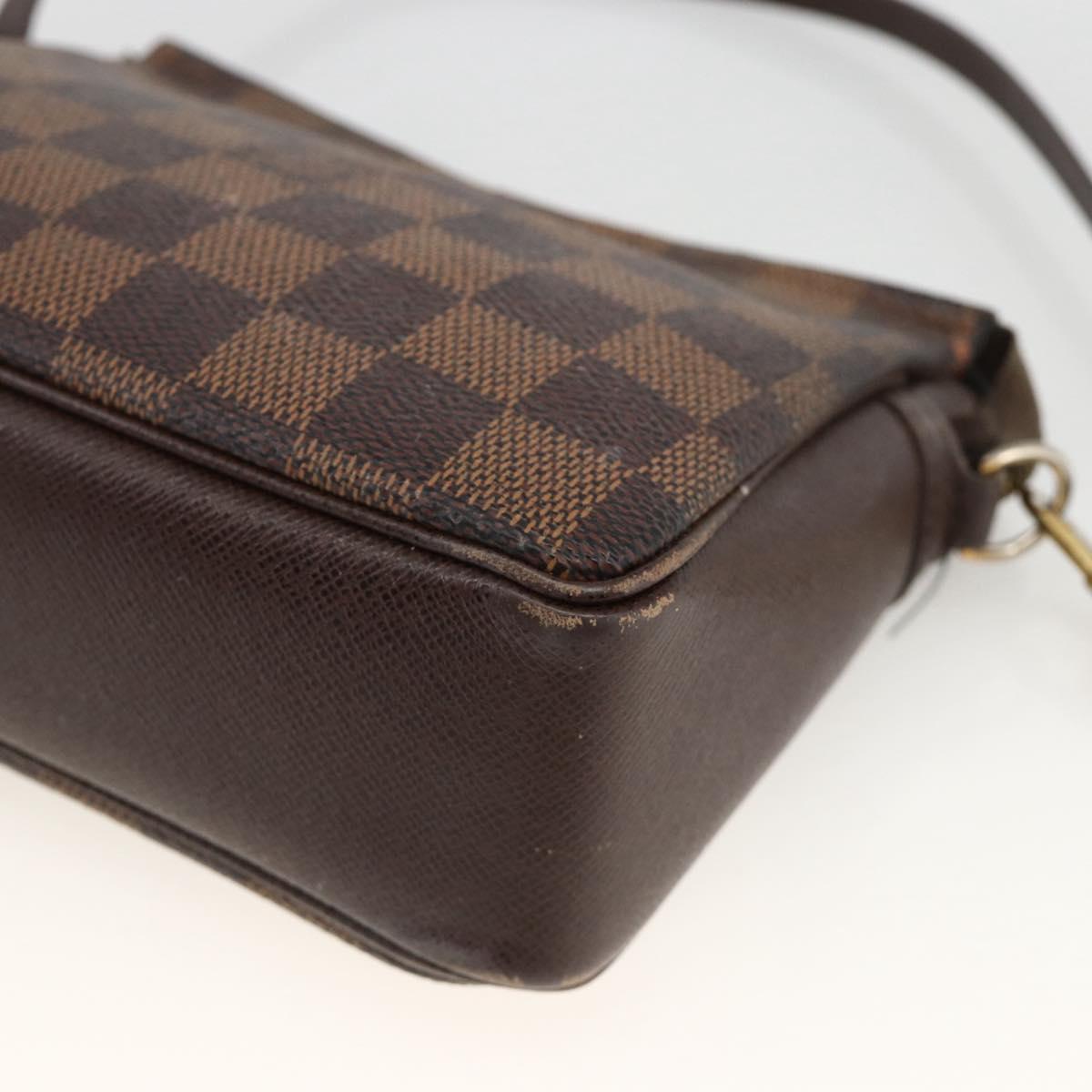 LOUIS VUITTON Damier Ebene Trousse makeup Pouch N51982 LV Auth 174457