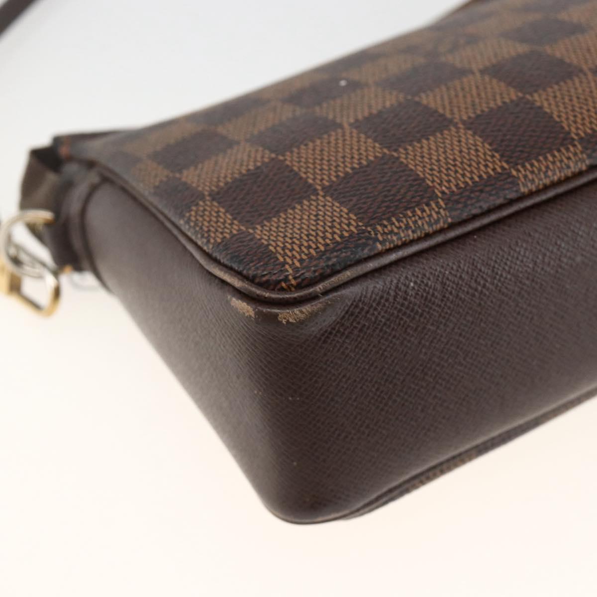LOUIS VUITTON Damier Ebene Trousse makeup Pouch N51982 LV Auth 174457