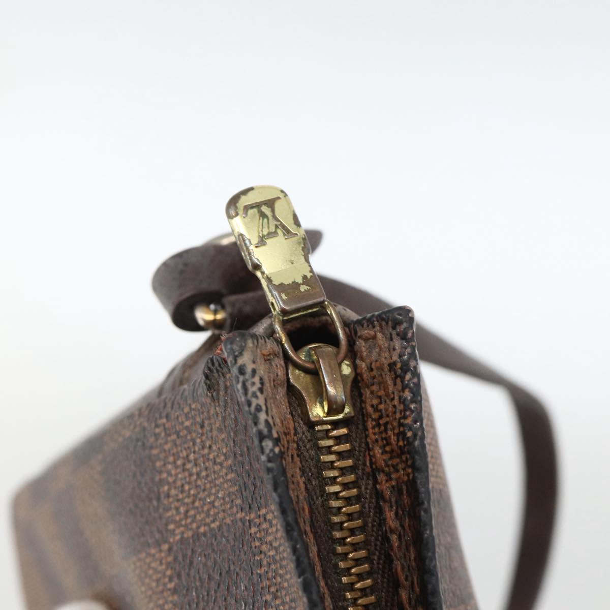 LOUIS VUITTON Damier Ebene Trousse makeup Pouch N51982 LV Auth 174457