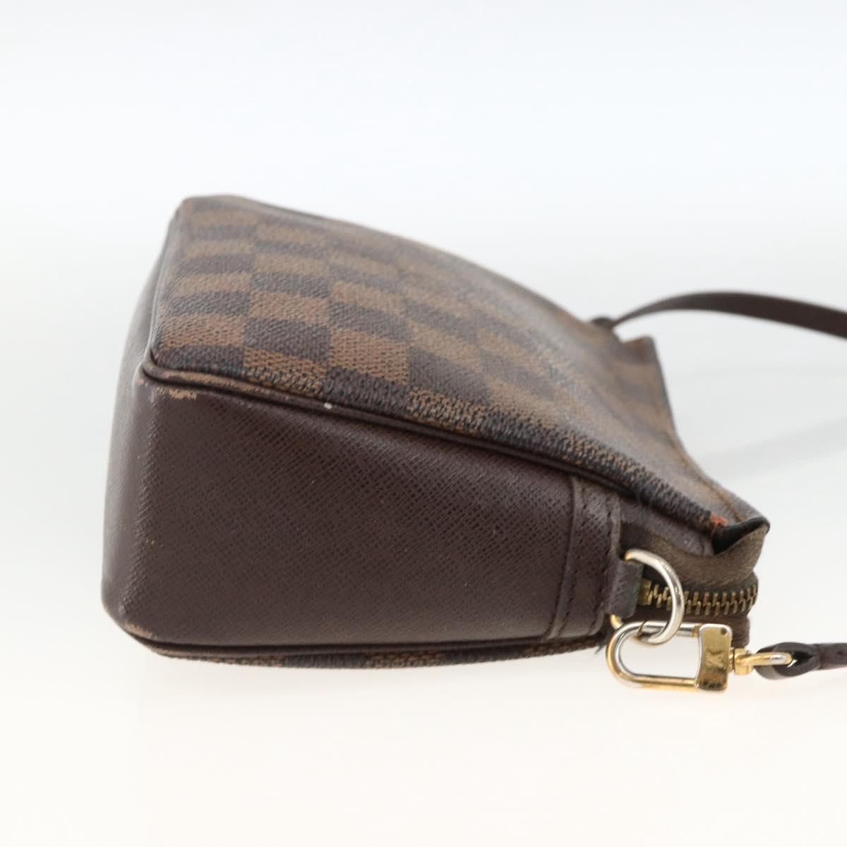 LOUIS VUITTON Damier Ebene Trousse makeup Pouch N51982 LV Auth 174457