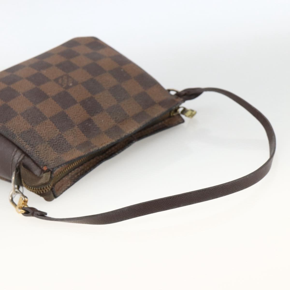 LOUIS VUITTON Damier Ebene Trousse makeup Pouch N51982 LV Auth 174457
