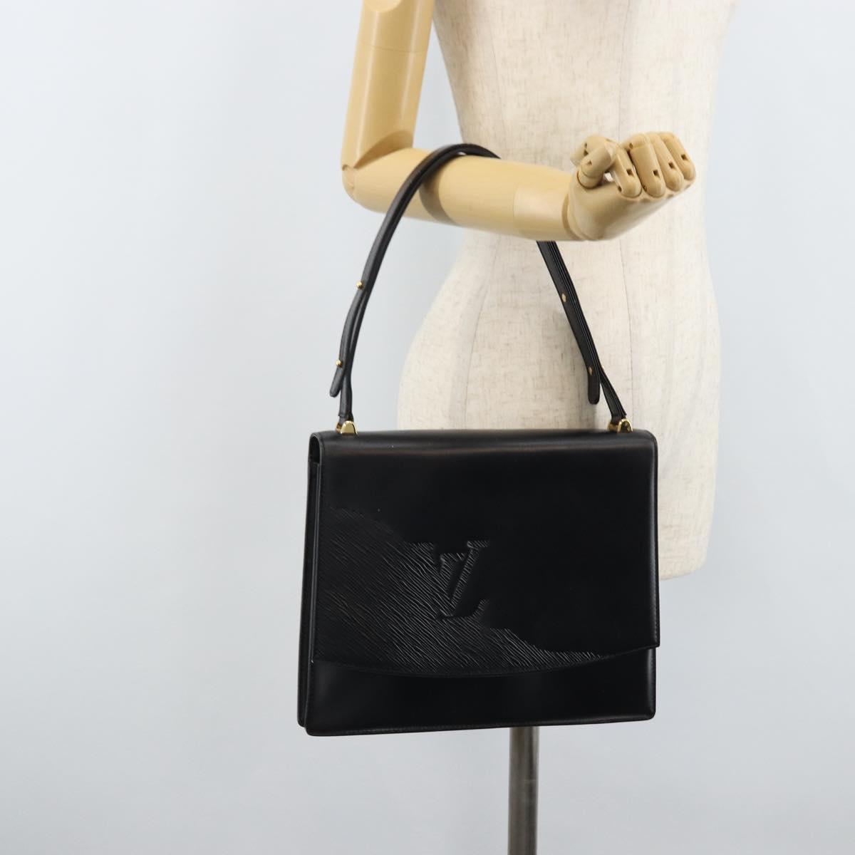 LOUIS VUITTON Opera line Delph Shoulder Bag Leather Black M63932 LV Auth 174472