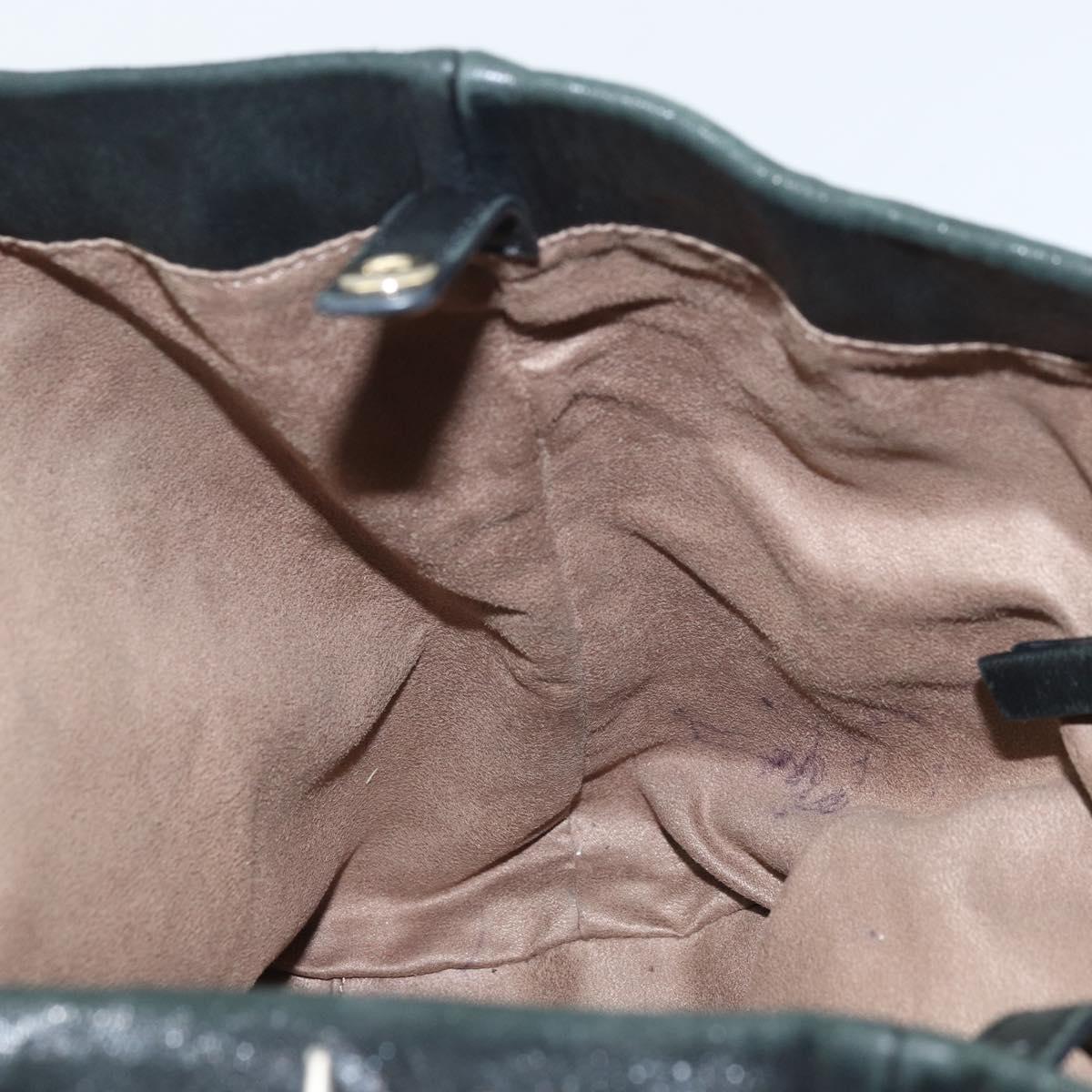 Jimmy Choo Tote Bag Leather Black Gold Auth 174476