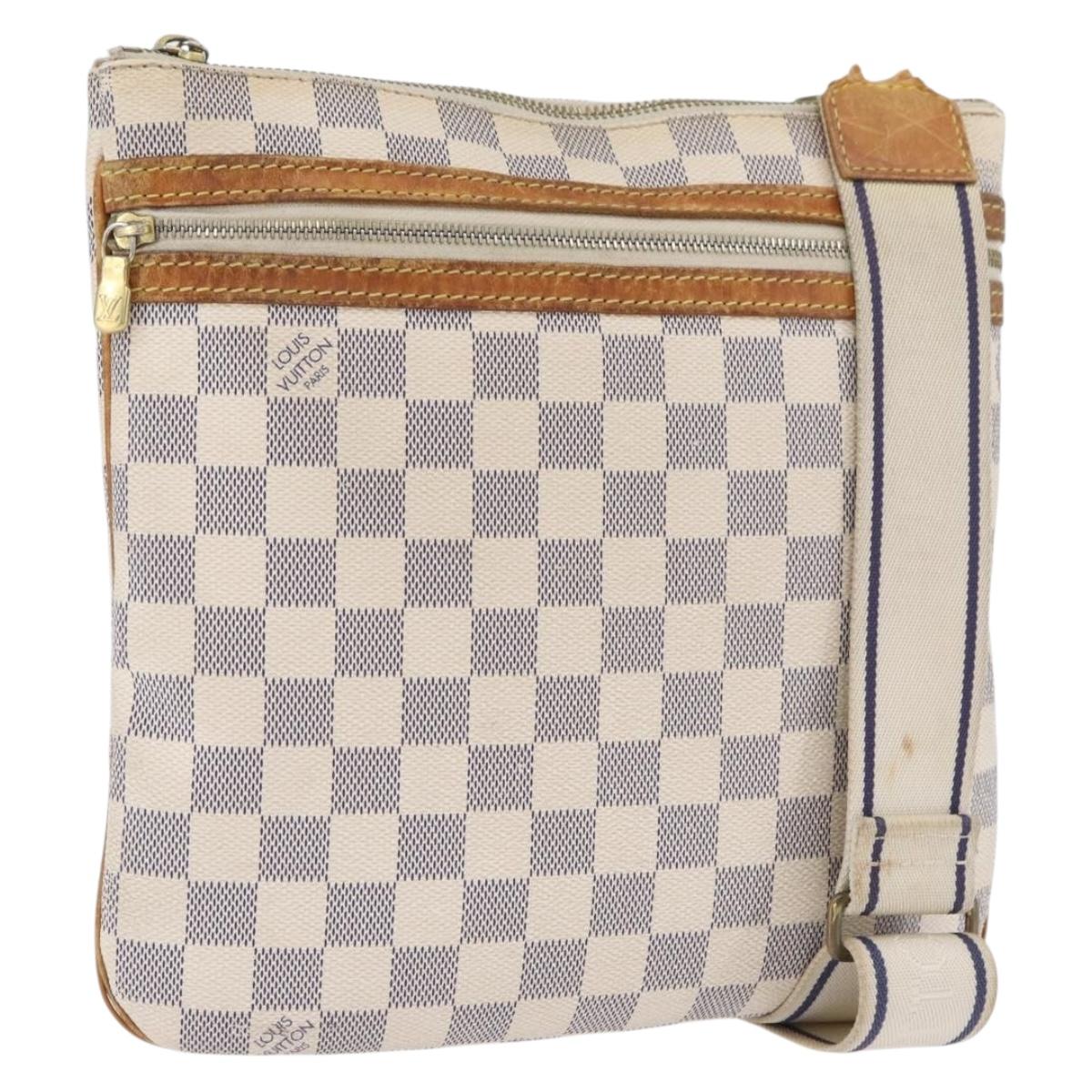 LOUIS VUITTON Damier Azur Pochette Bosphore Shoulder Bag N51112 LV Auth 174477
