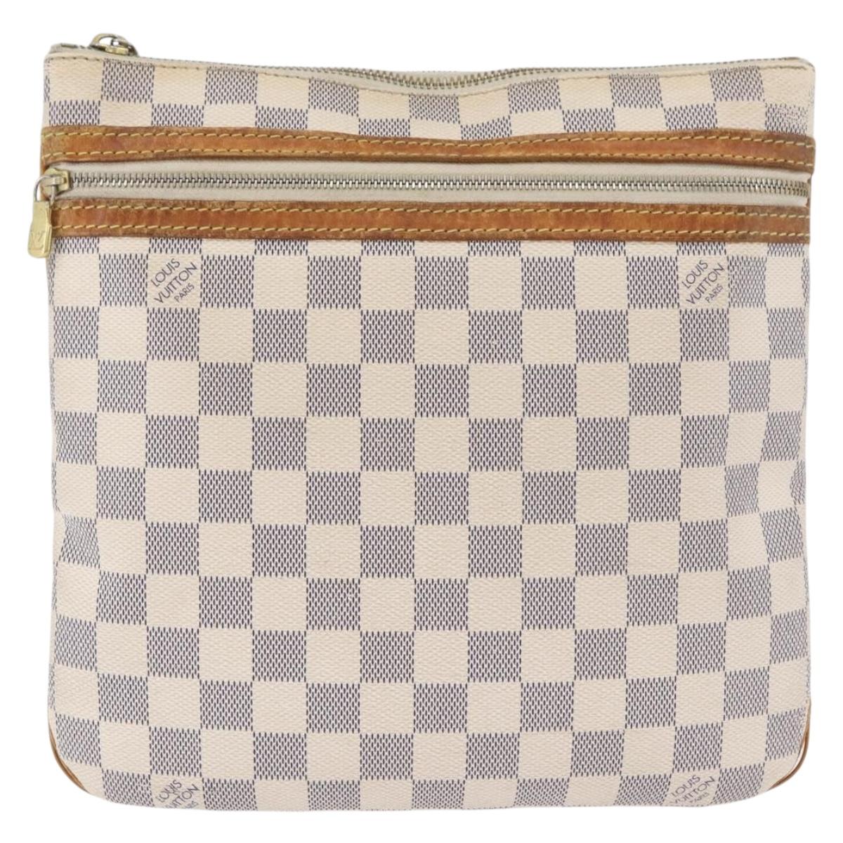 LOUIS VUITTON Damier Azur Pochette Bosphore Shoulder Bag N51112 LV Auth 174477