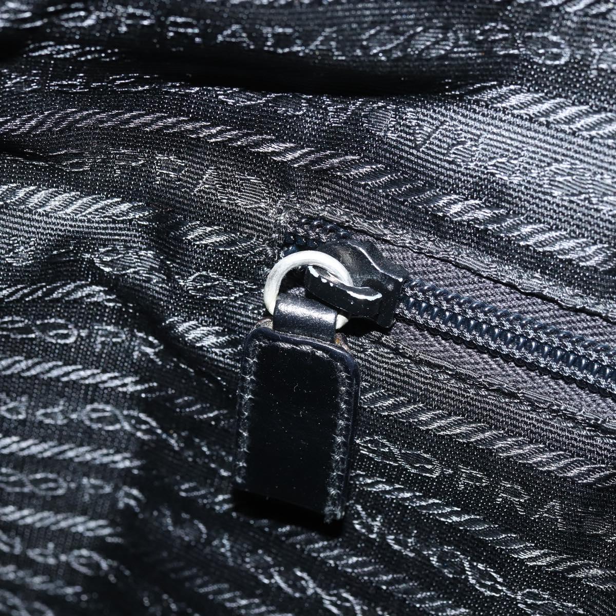 PRADA Shoulder Bag Leather Gray Silver tone Auth 174484